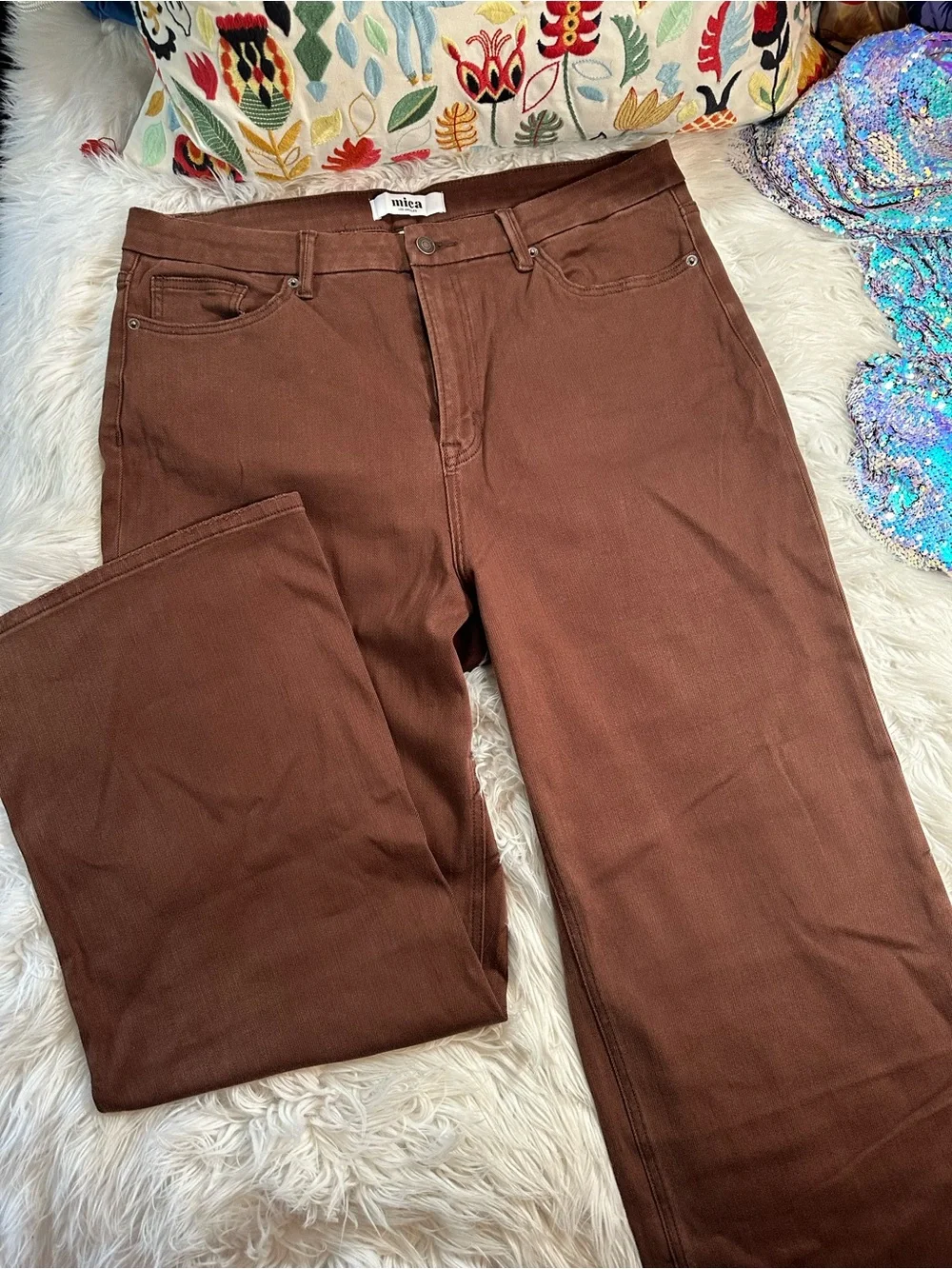 Mica Los Angeles • Chocolate Brown Straight Leg Jeans